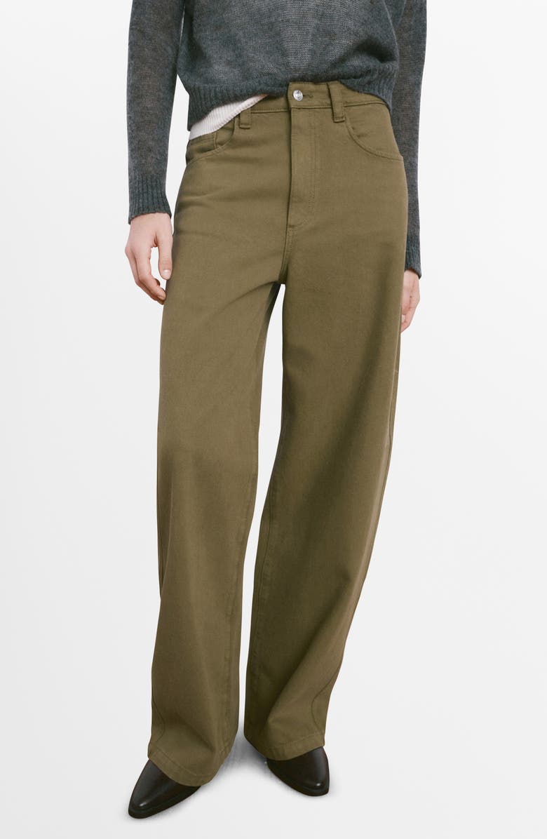 MANGO Mid Rise Balloon Jeans, Main, color, Khaki Green