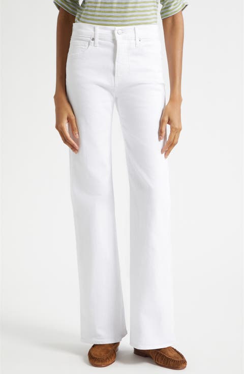 Crosbie Mid Rise Wide Leg Jeans (White)