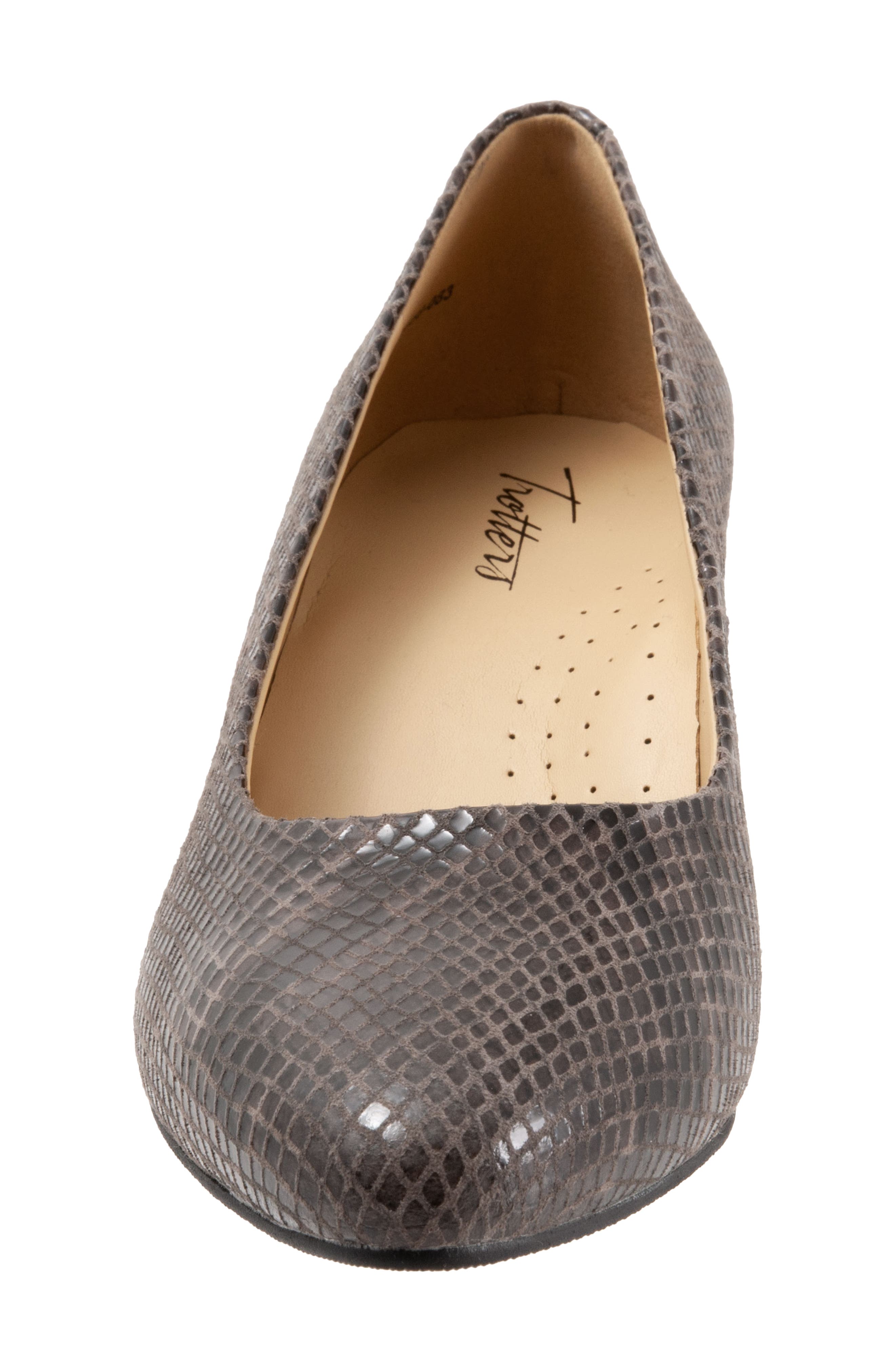 Trotters Kari Pointy Toe Pump, Alternate, color, Dark Grey Leather