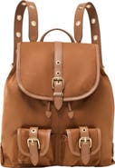 maje Leather and nylon backpack