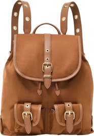 maje Leather and nylon backpack