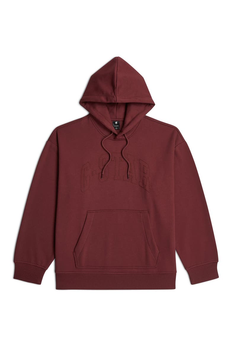 Embroidered Heavyweight Fleece Hoodie, Alternate, color, PORT RED