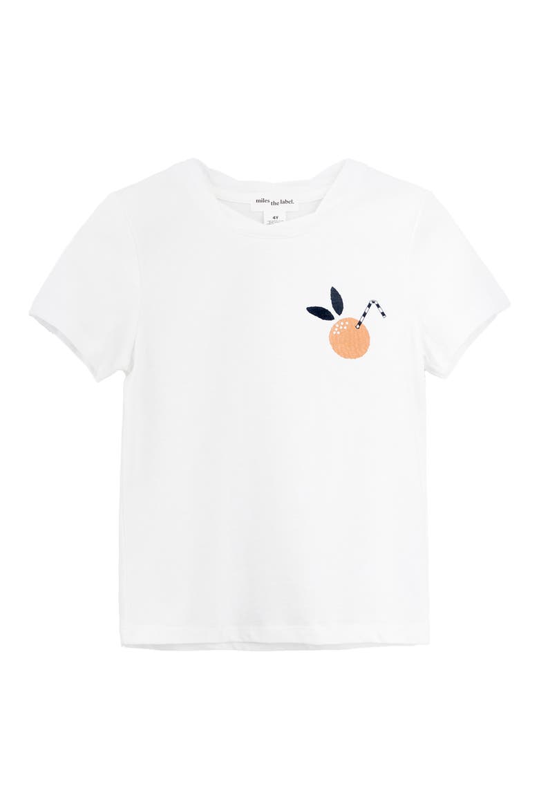 Kids' Orange Pop Organic Cotton Graphic Tee, Main, color, 101 OFF WHITE