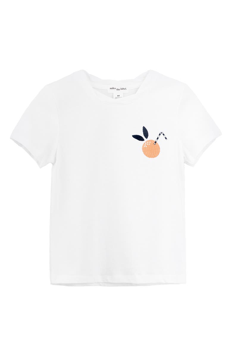 MILES THE LABEL Kids' Orange Pop Organic Cotton Graphic Tee, Main, color,