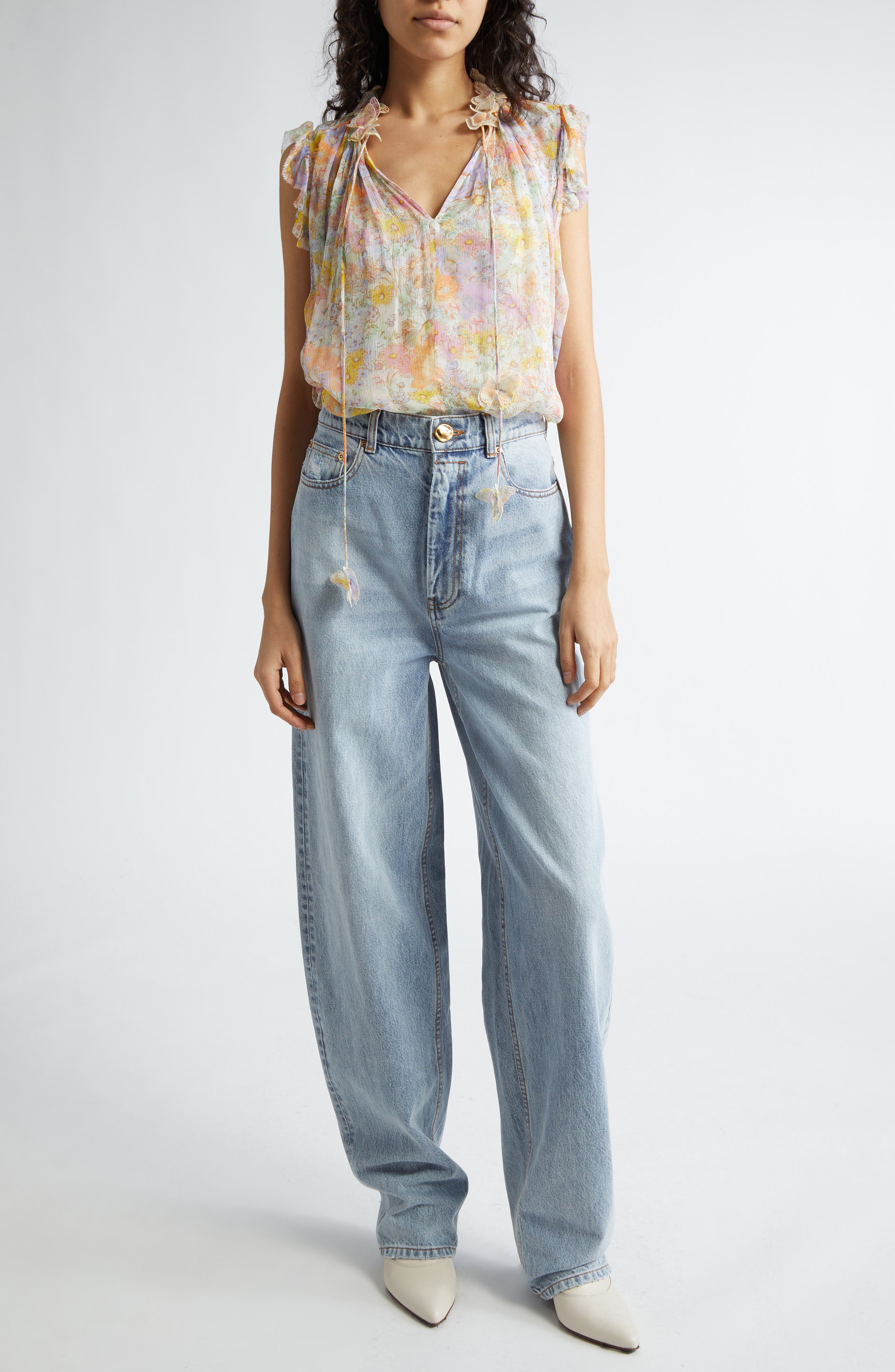 Zimmermann Butterfly Floral Print Top (Nordstrom Exclusive) (Women ...