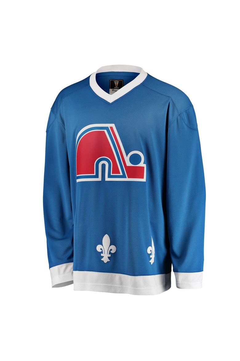 Men's Fanatics Branded Blue Quebec Nordiques Premier Breakaway Heritage Blank Jersey, Alternate, color, Blue