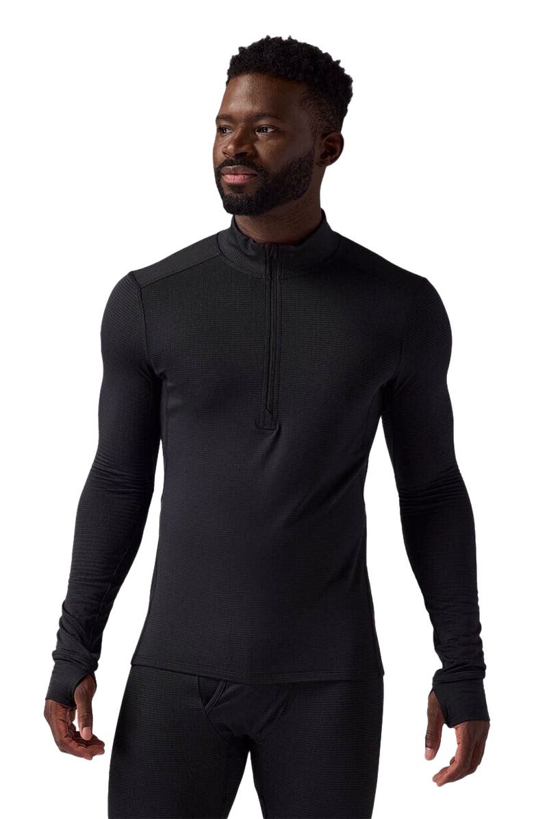Backcountry Pines Micrrid Ultra-Lt Baselayer 1/4-Zip Top - Men's, Alternate, color, Black