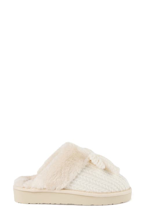 Minnetonka Bowelle Faux Fur Scuff Slipper In White