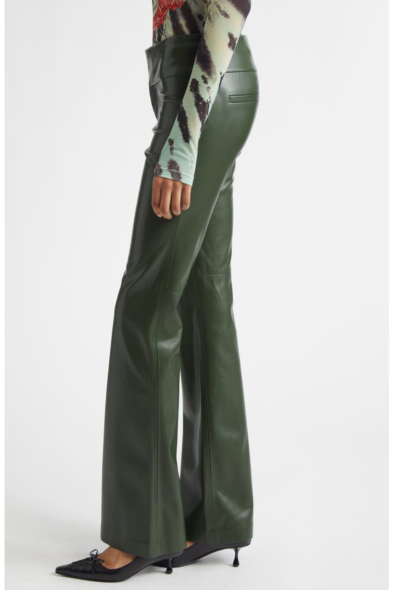 Olivia Faux Leather Pants, Alternate, color, DARK OLIVE