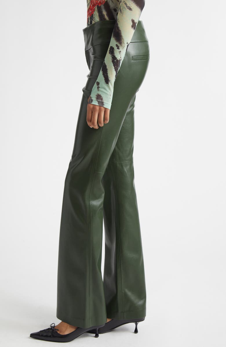 Alice + Olivia Olivia Faux Leather Pants, Alternate, color, Dark Olive