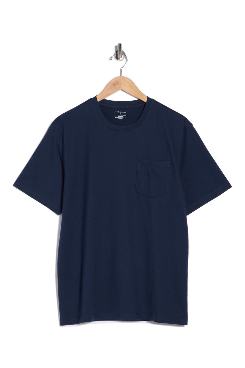 Peached Jersey Pocket T-Shirt, Alternate, color, NAVY STILL