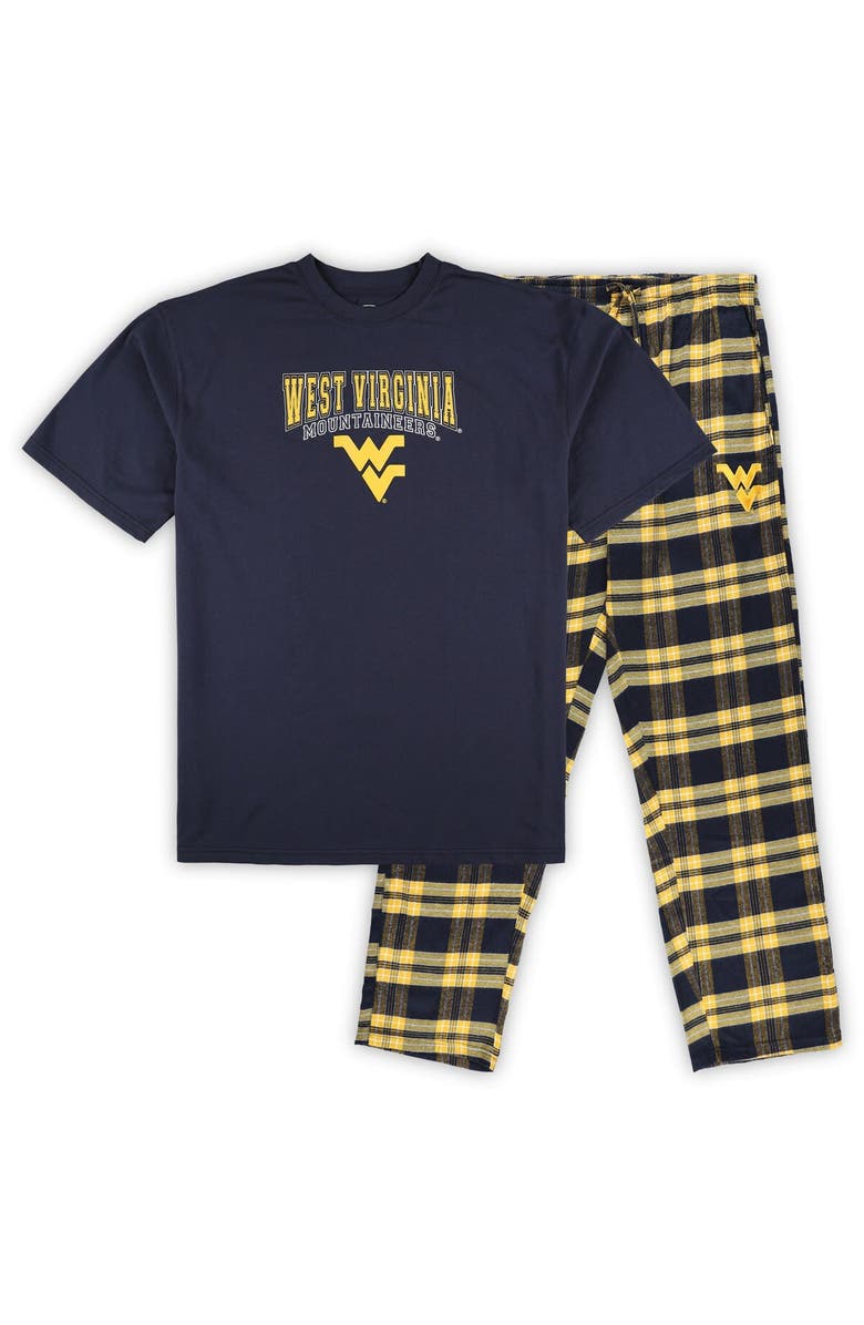 PROFILE Men's Profile Navy West Virginia Mountaineers Big & Tall 2-Pack T-Shirt & Flannel Pants Set, Main, color, Navy