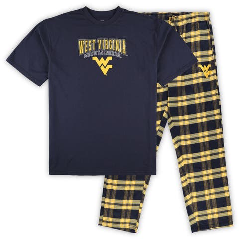 Men's Profile Navy West Virginia Mountaineers Big & Tall 2-Pack T-Shirt & Flannel Pants Set