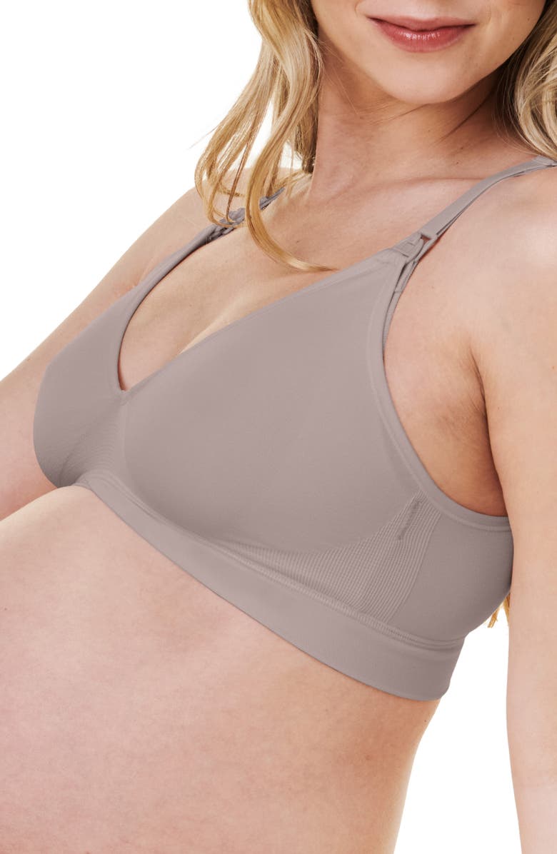 Bravado Designs V-Neck Wireless Maternity/Nursing Bra, Alternate, color, Sand