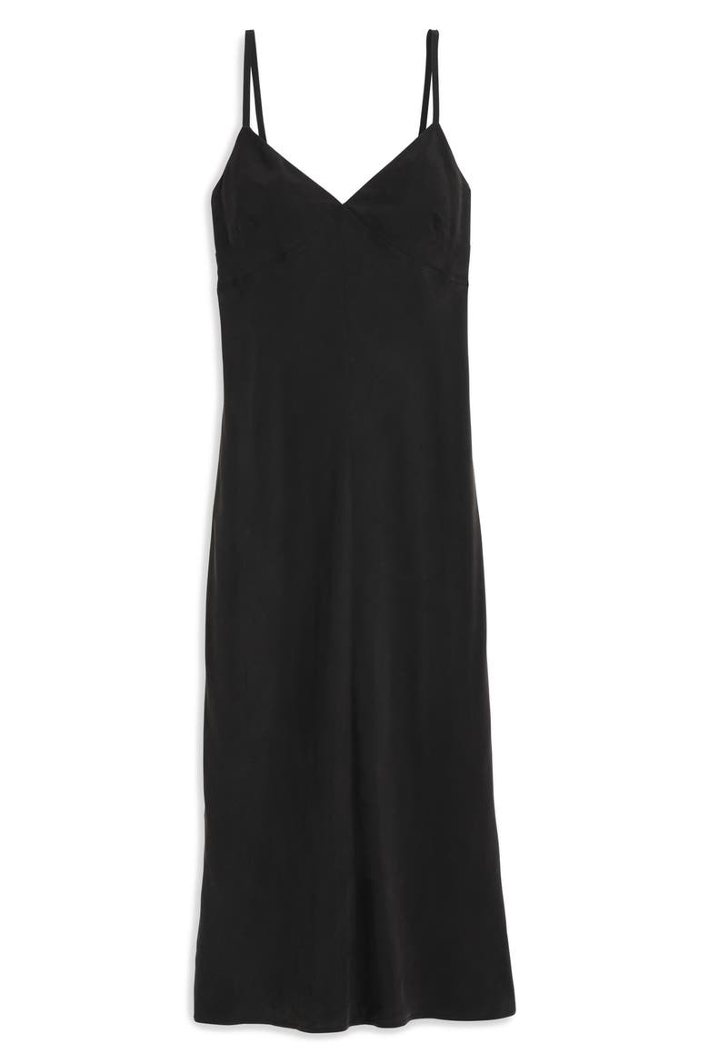 Carly Cupro Blend Slipdress, Alternate, color, RICH BLACK
