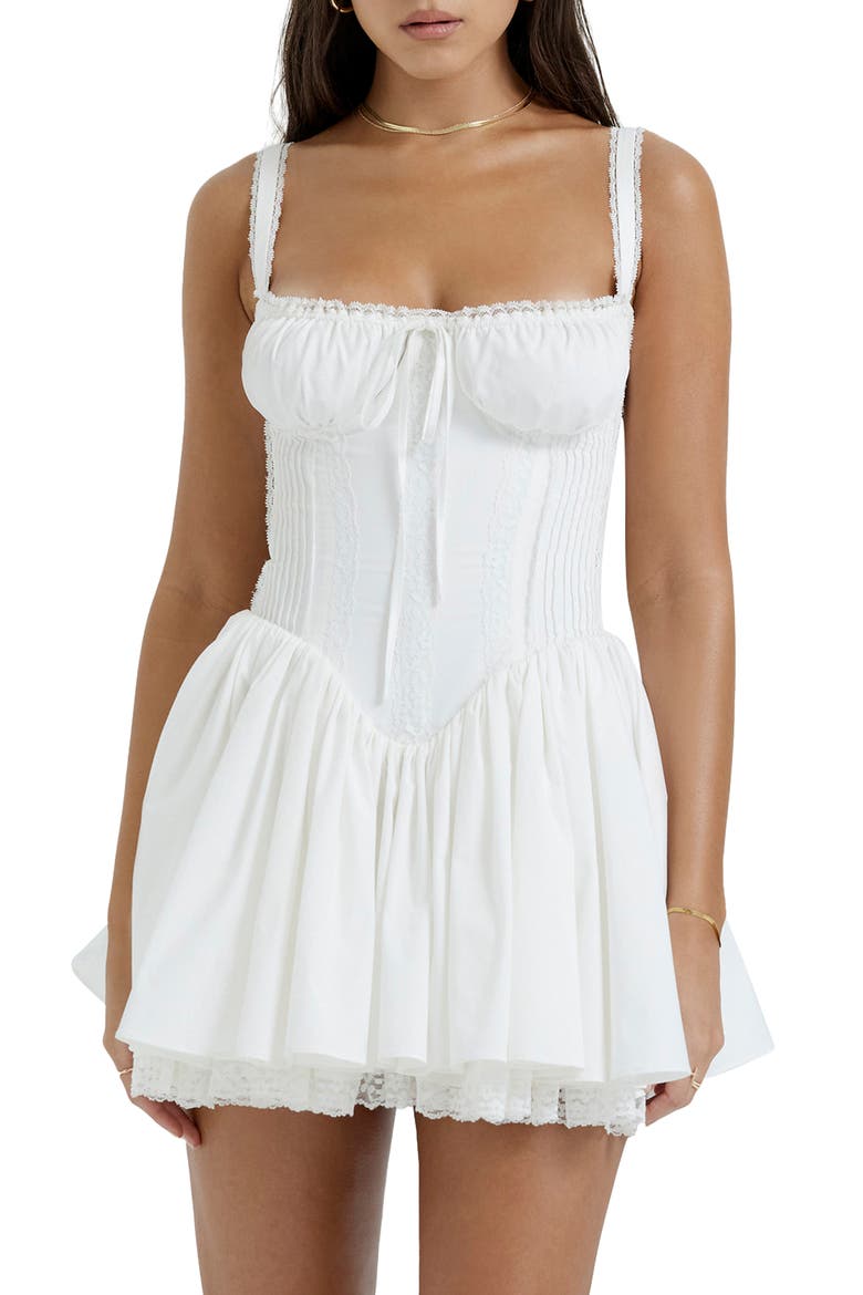 Corset Minidress, Alternate, color, WHITE
