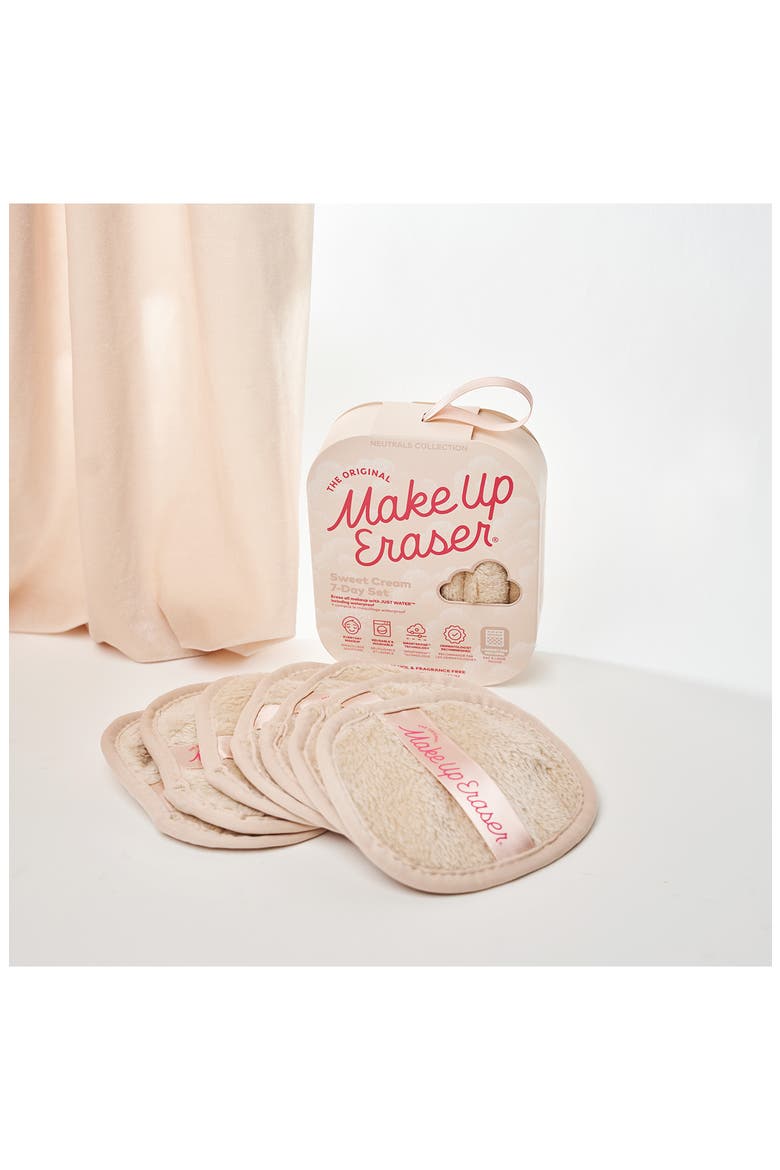 7-Day Chic MakeUp Eraser Set with Laundry Bag, Alternate, color, SWEET CREAM