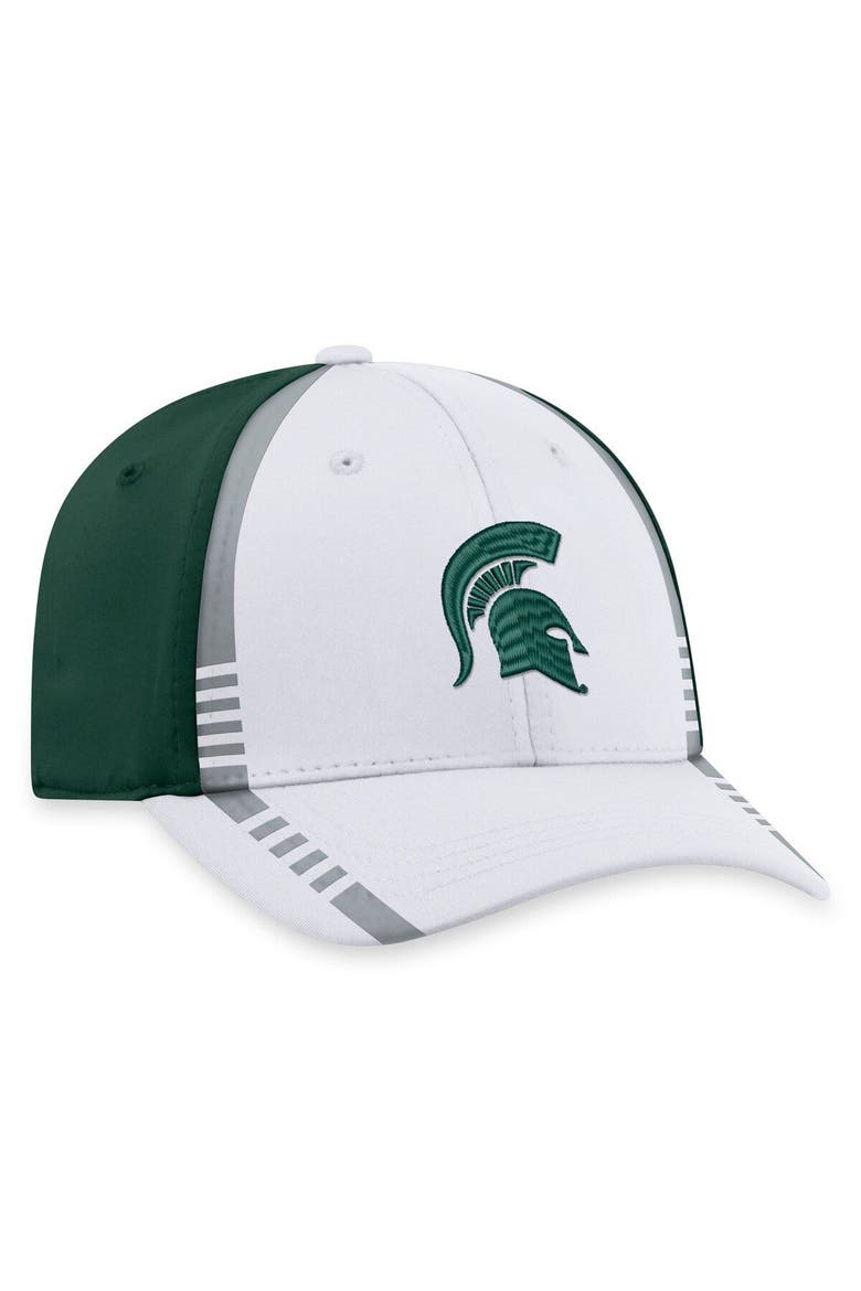 Men's Top of the World White/Green Michigan State Spartans Iconic Flex Hat, Alternate, color, White