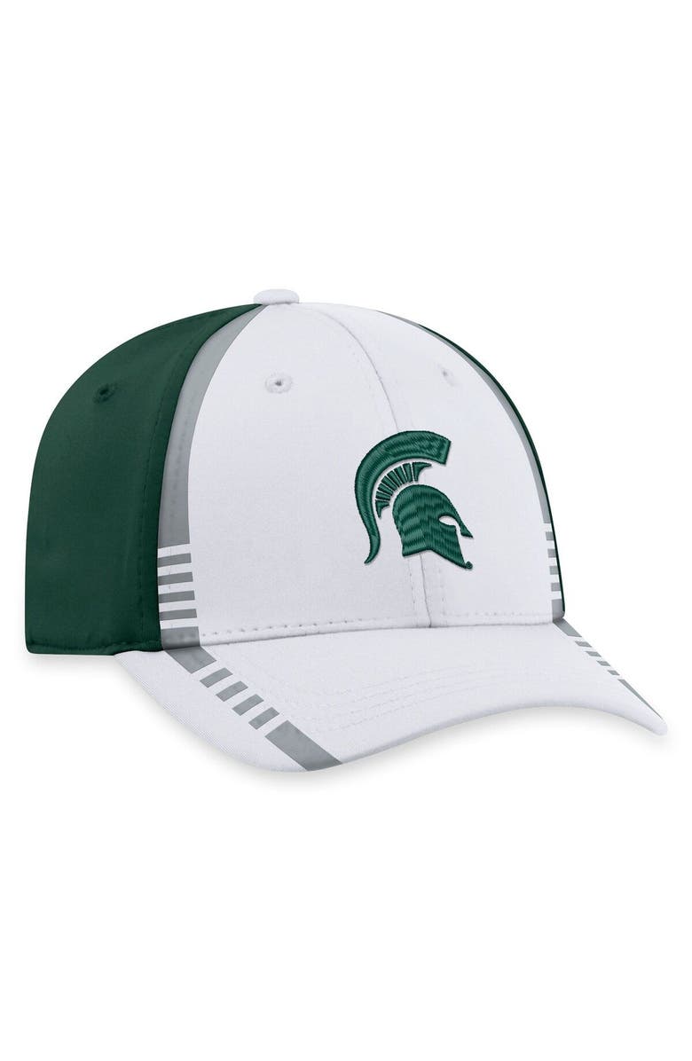 TOP OF THE WORLD Men's Top of the World White/Green Michigan State Spartans Iconic Flex Hat, Alternate, color,