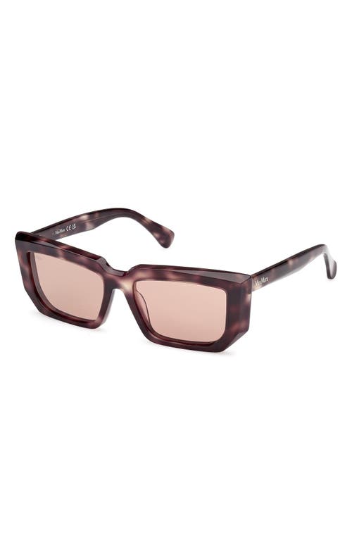 Max Mara 54mm Rectangular Sunglasses In Brown