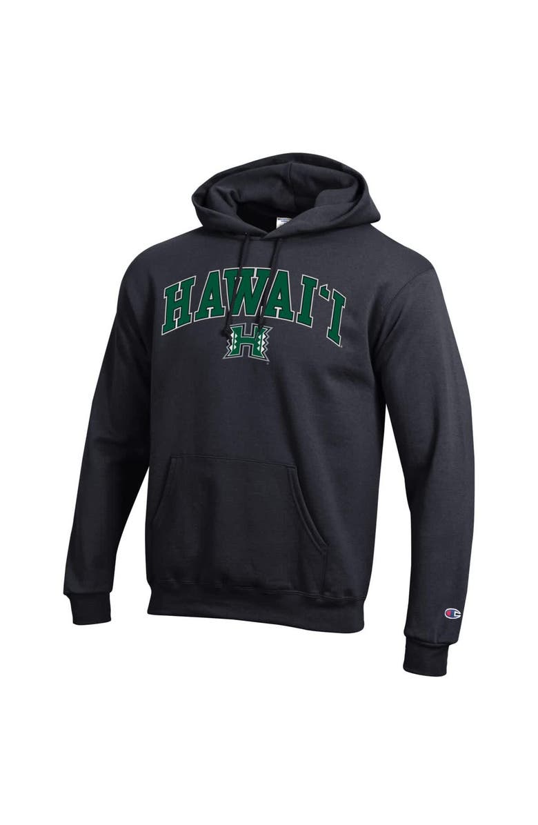 Champion Men's Champion  Black Hawaii Rainbow Warriors Arched Logo Fleece Pullover Hoodie, Alternate, color, 