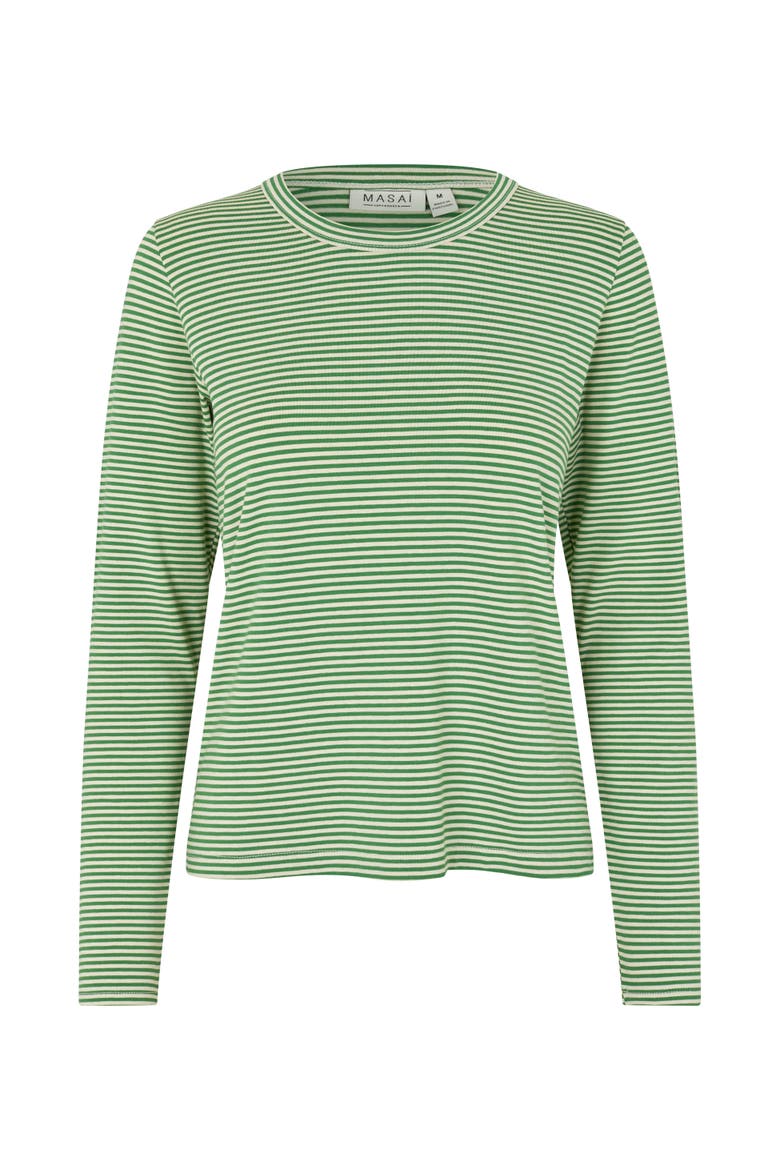 MaDaritha Striped Long Sleeve T-Shirt, Alternate, color, Mint Green