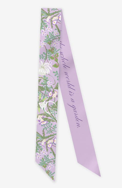 Lavender Cottage Vines Silk Twilly Scarf