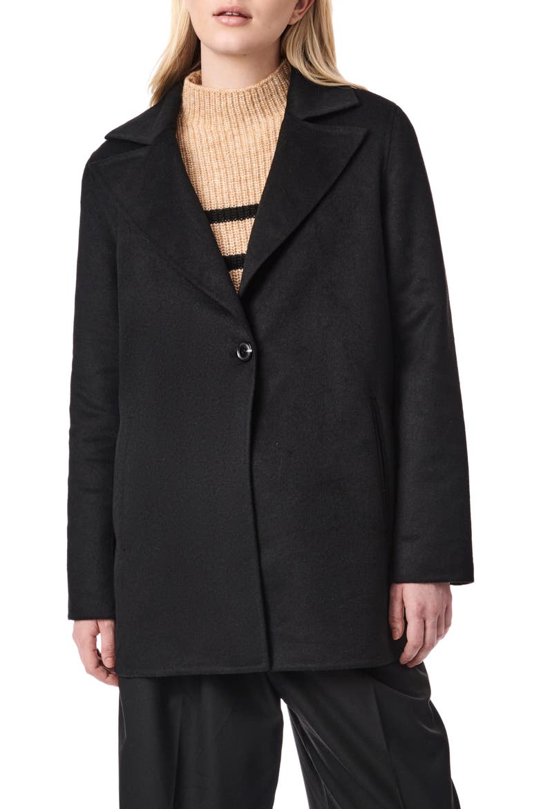Double Face Single Breasted Jacket, Main, color, BLACK