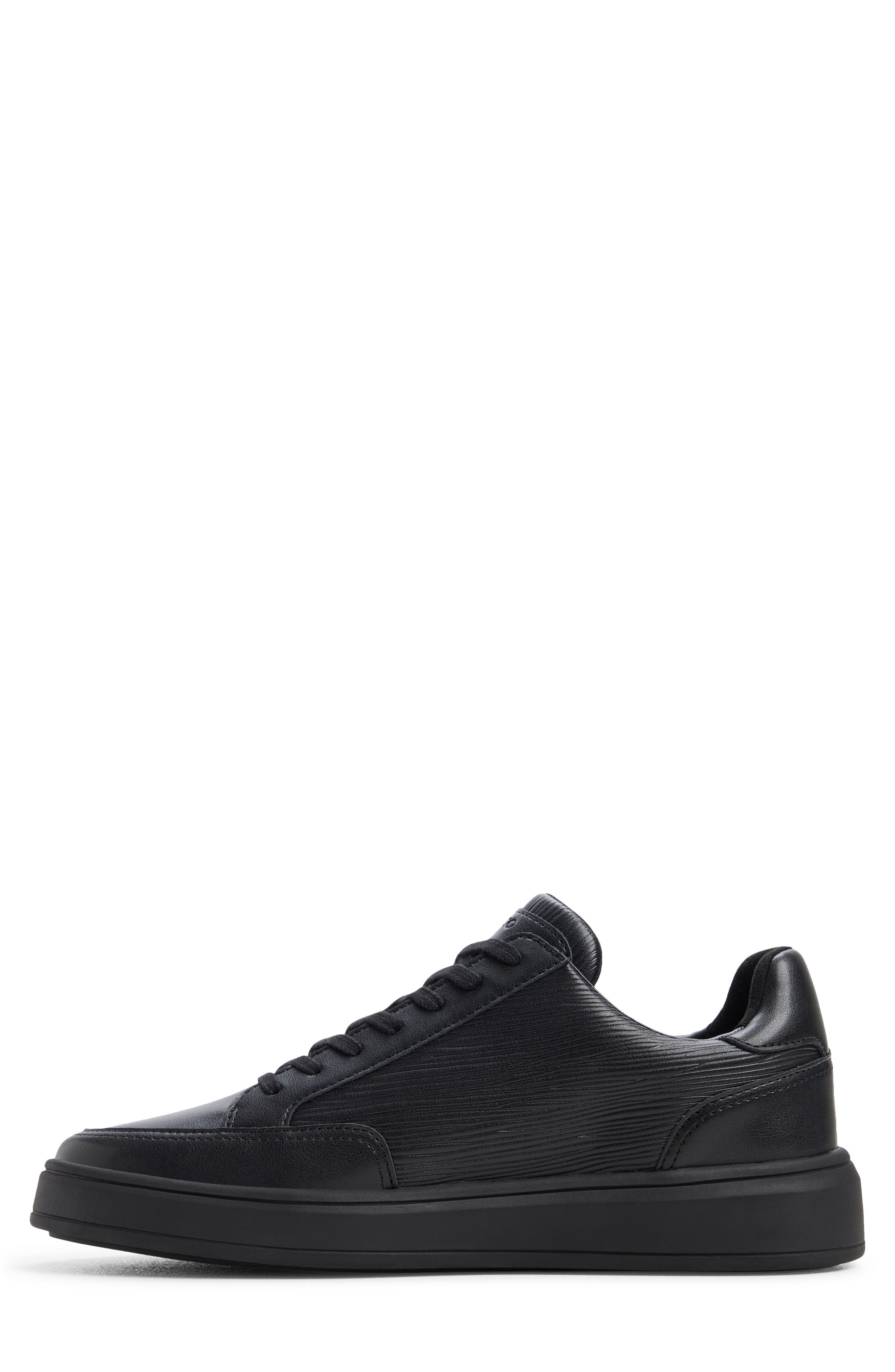 Miko Faux Leather Sneaker, Alternate, color, BLACK/BLACK