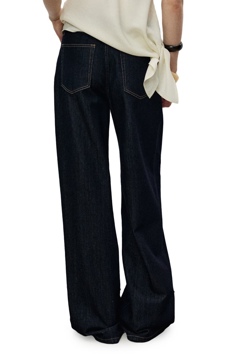 MANGO Topstitch Wide Leg Jeans, Alternate, color, 
