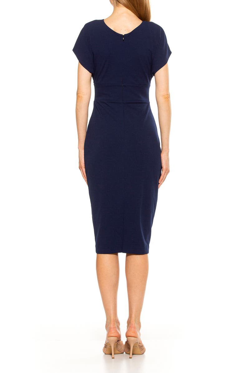 Alexia Admor Naomi Drape Sheath Dress, Alternate, color, Navy