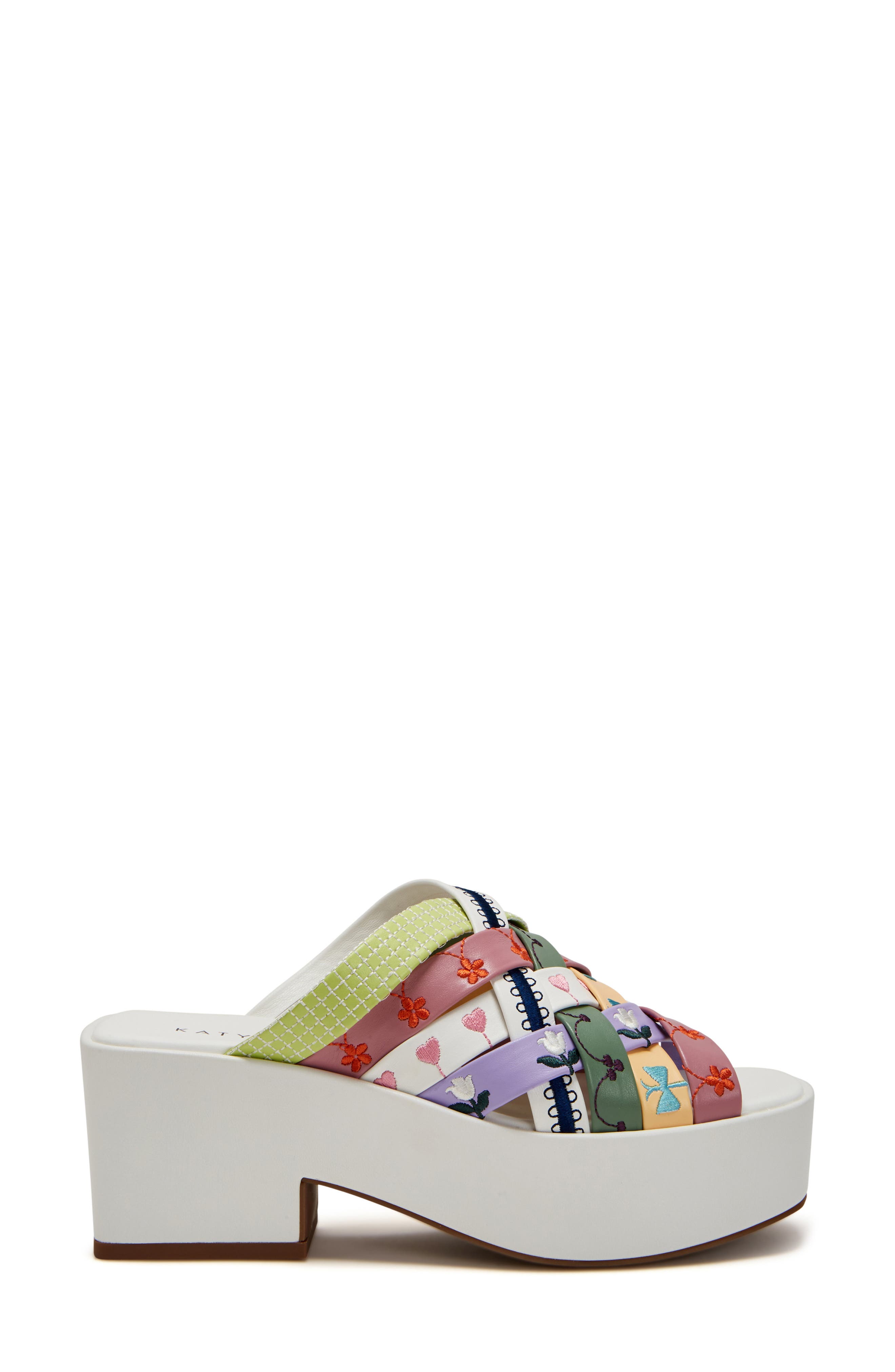 The Busy Bee Crisscross Platform Sandal, Alternate, color, EMBROIDERY MULTI