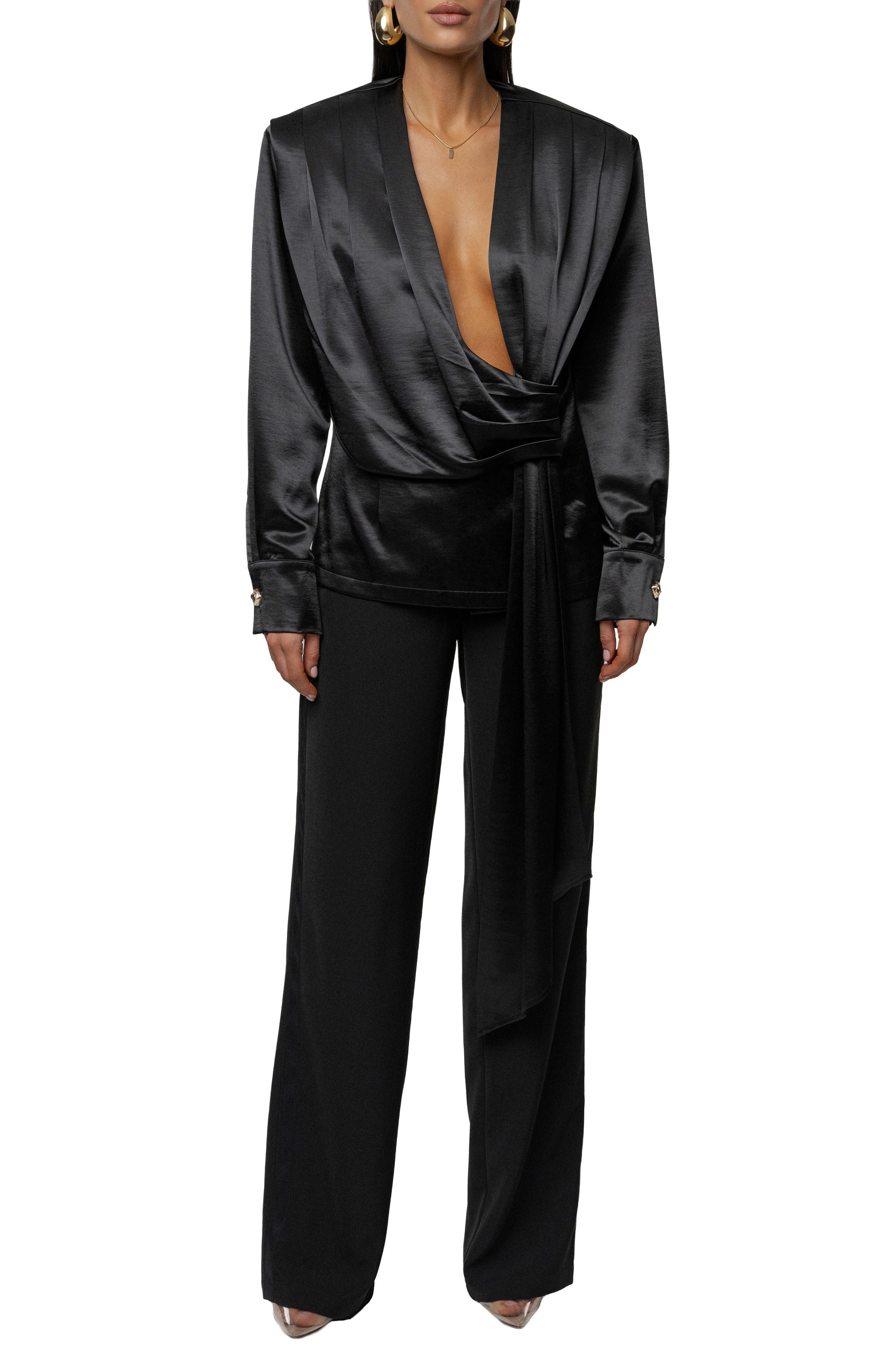 Statement Satin Drape Top