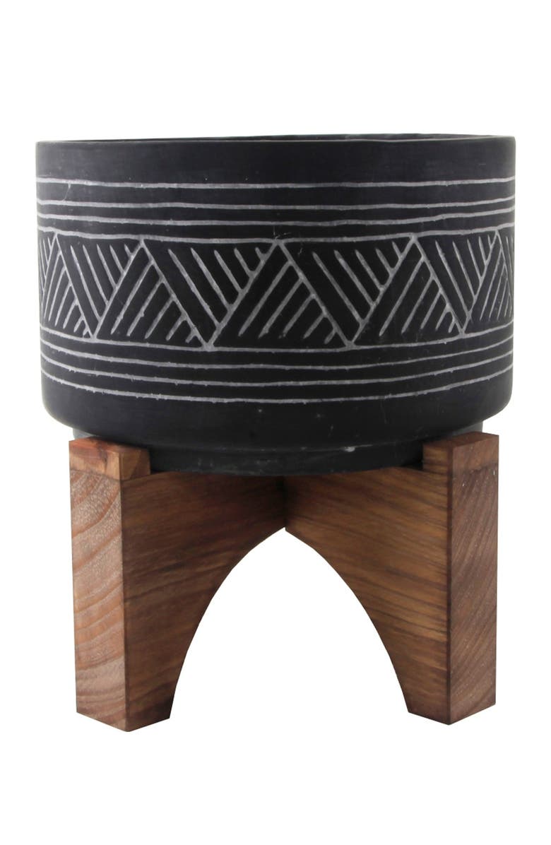 FLORA BUNDA Black Mountain Ceramic Pot, Main, color, 