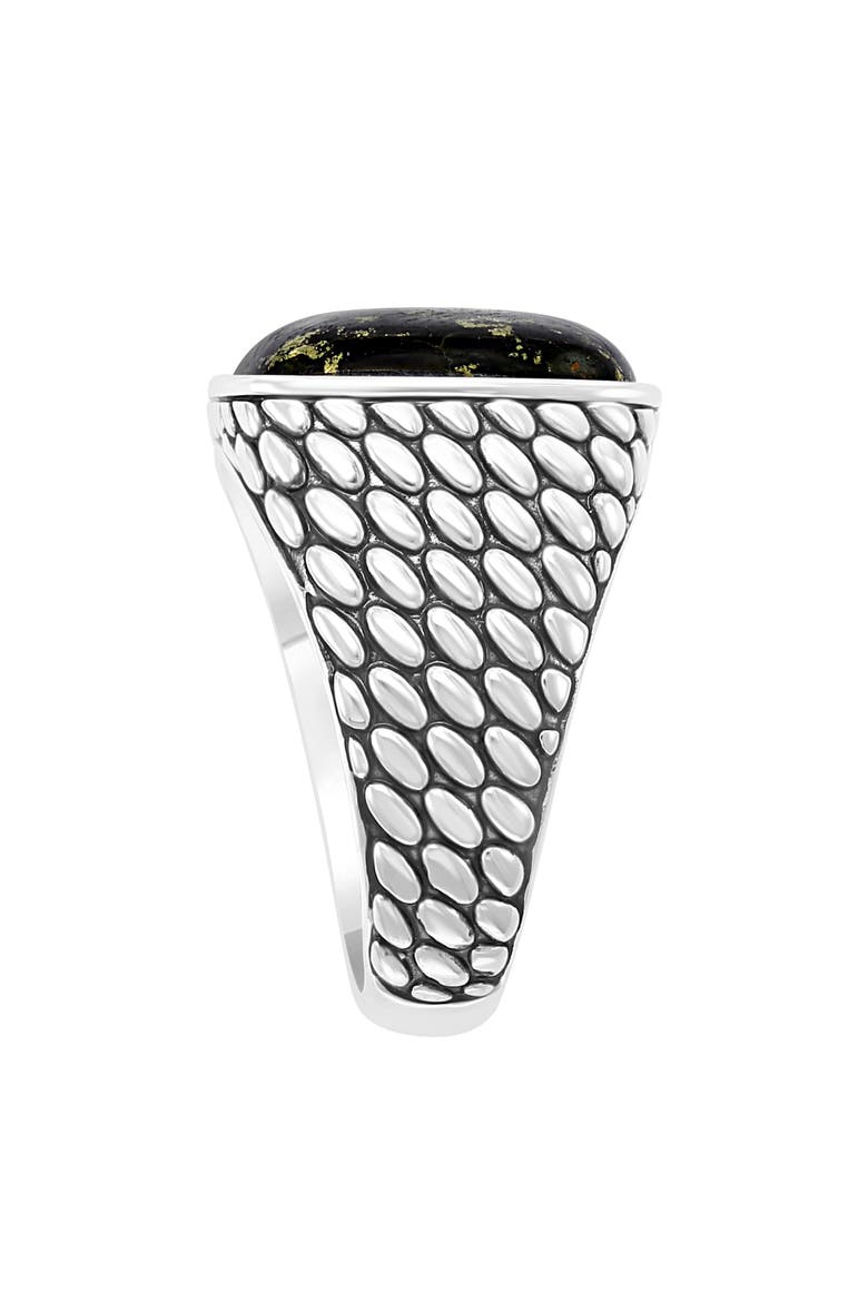 Men's Apache Signet Ring, Alternate, color, BLACK/ SILVER