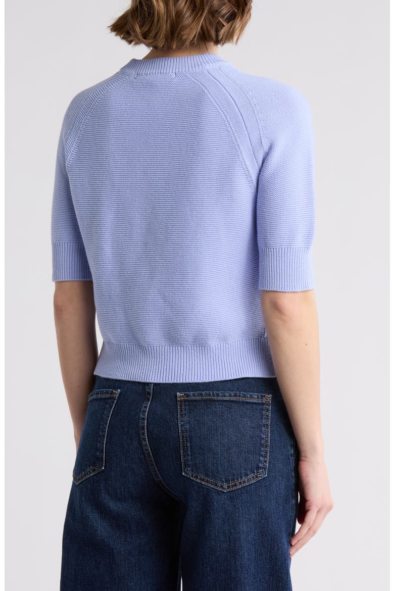 Lily Mozart Short Sleeve Cotton Sweater, Alternate, color, BLUEBELL