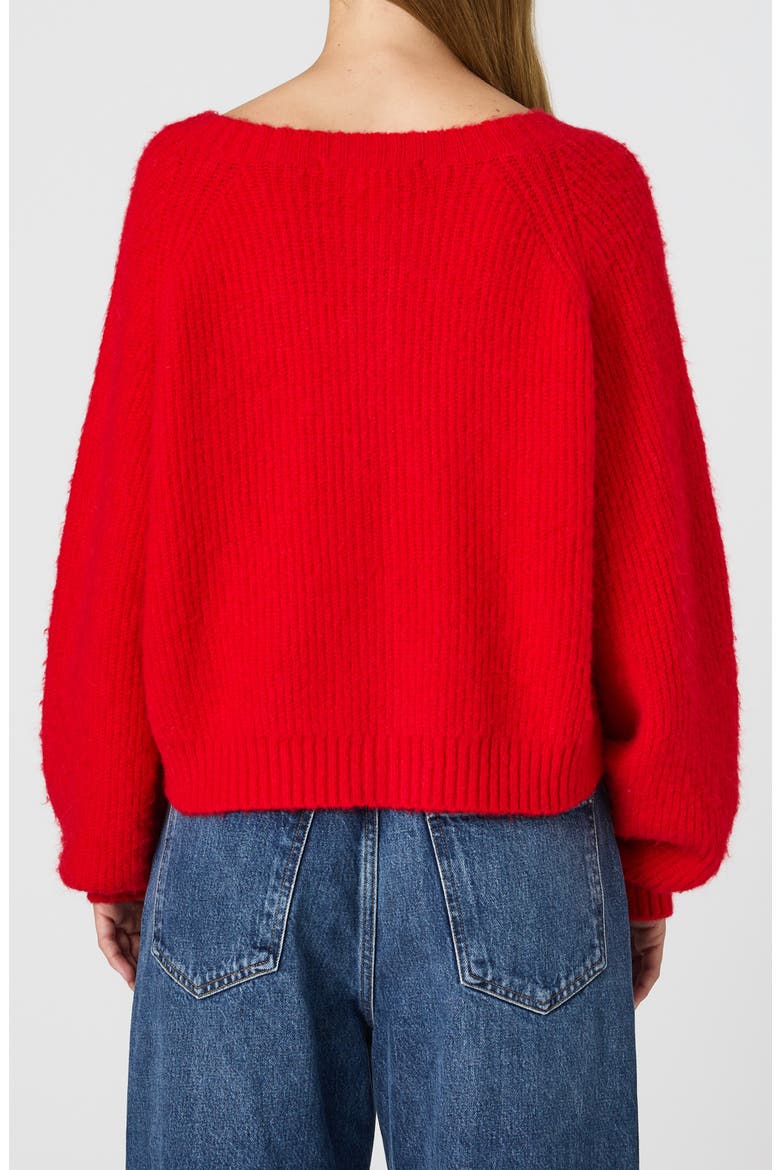 Fluffy Cardigan, Alternate, color, MARS RED