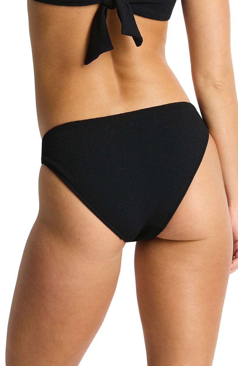 Sea Level Ring Bikini Bottoms, Alternate, color, Black