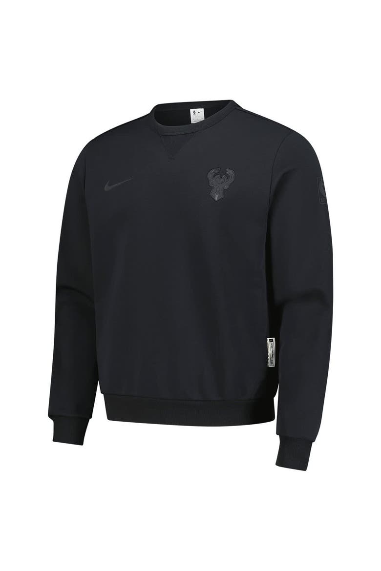 Men's Nike  Black Milwaukee Bucks Authentic Standard Issue Travel Dri-FIT Sweatshirt, Alternate, color, Black