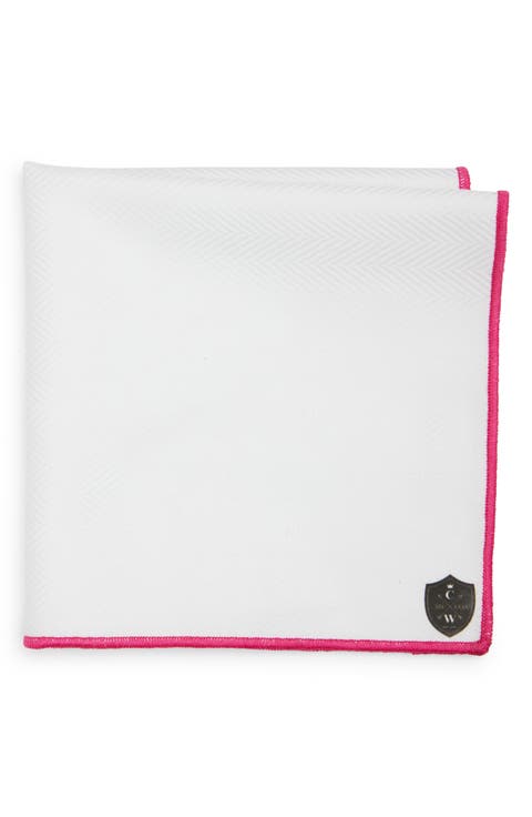 Fuchsia Herringbone Pocket Square Fuchsia Herringbone Pocket Square