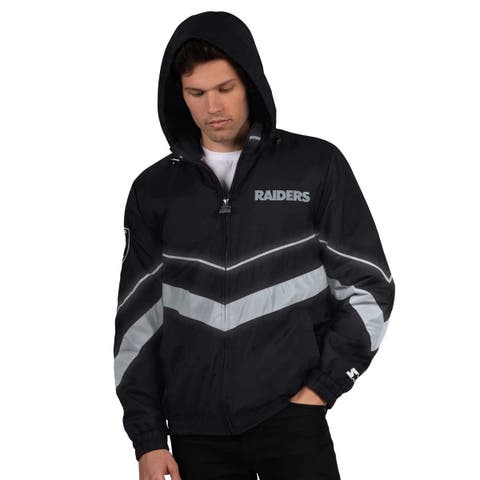 Men's Starter Black/Silver Las Vegas Raiders Thursday Night Gridiron Full-Zip Jacket