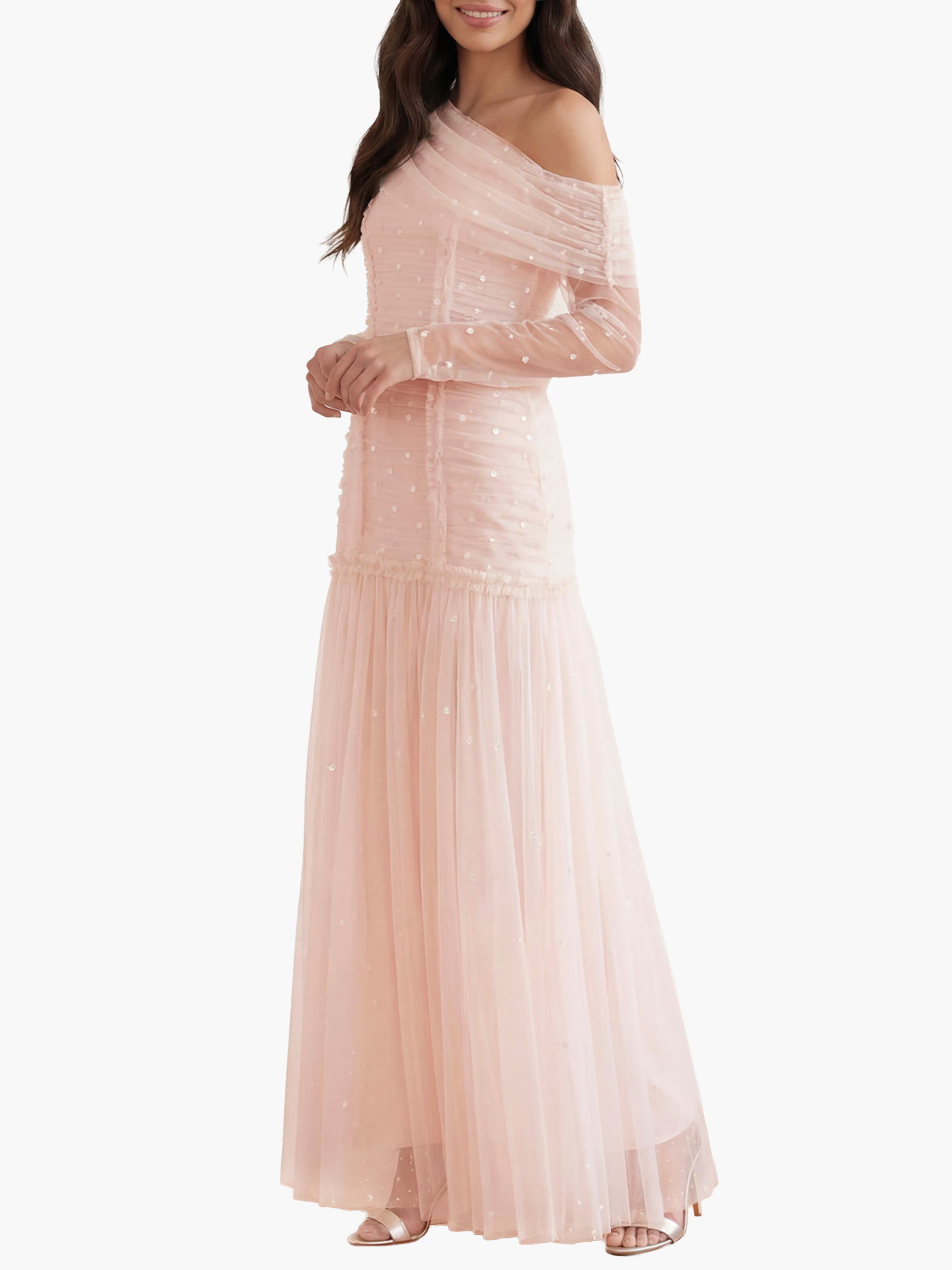 Gigi Dot One-Shoulder Ruched Gown - image 3