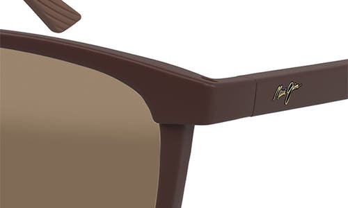 Maui Jim Hulili 57mm Polarized Rectangular Sunglasses In Brown/bronze