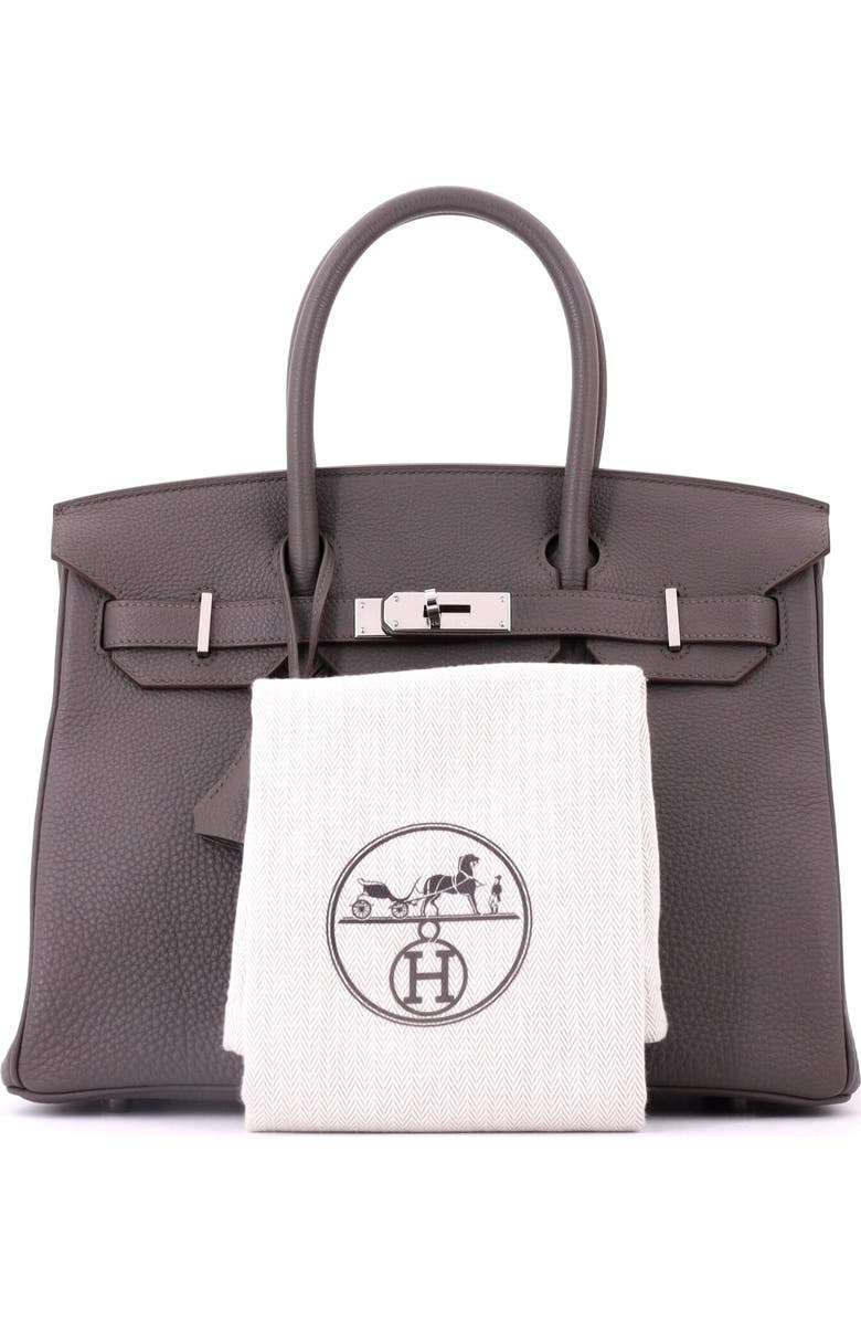 Pre-Owned Hermes Birkin Handbag Grey Togo with Palladium Hardware 30, Alternate, color, Etain