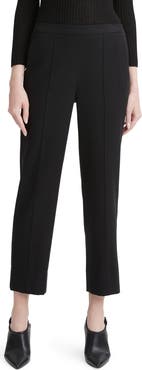 Vince Crop Pleated Brushed Wool Blend Pull-On Pants