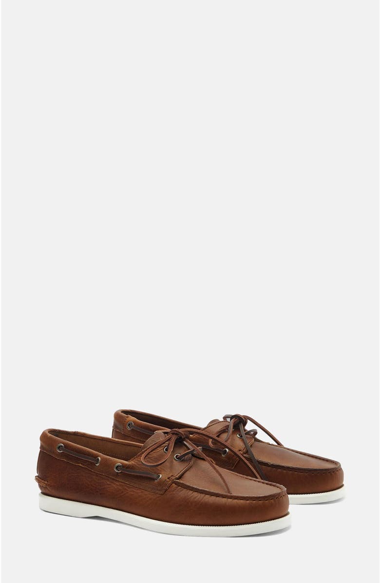 SCAROSSO Orlando Boat Shoes, Main, color, Cigar - Calf