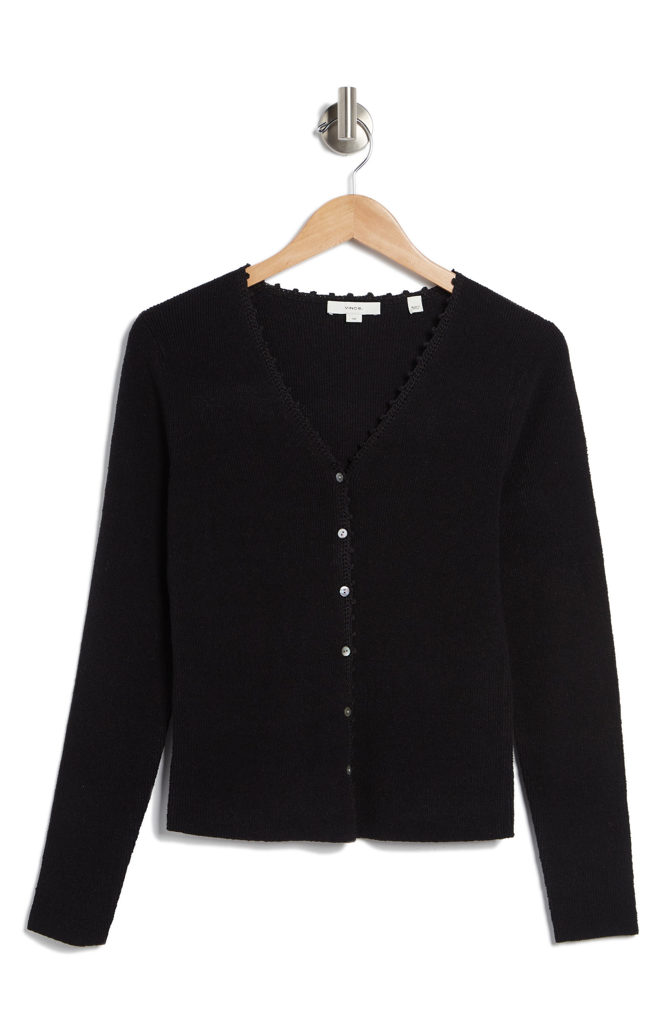 Vince Crochet Trim Linen Blend Cardigan (Women) | Nordstromrack