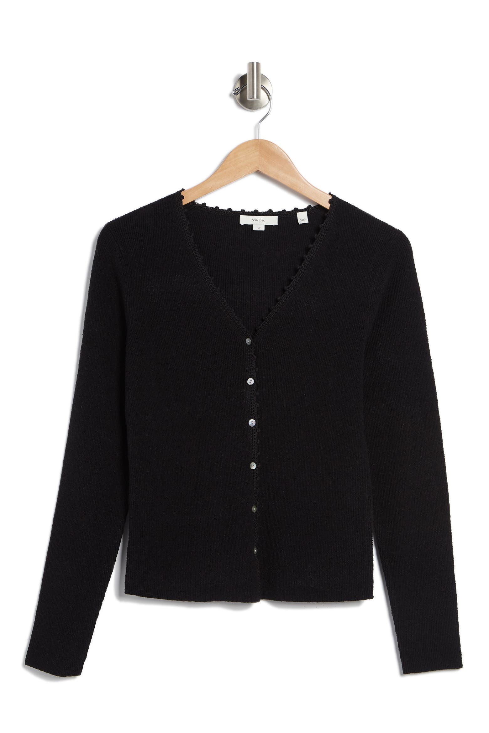 Linen Rack Card Vince Crochet Trim Linen Blend Cardigan (Women) | Nordstromrack