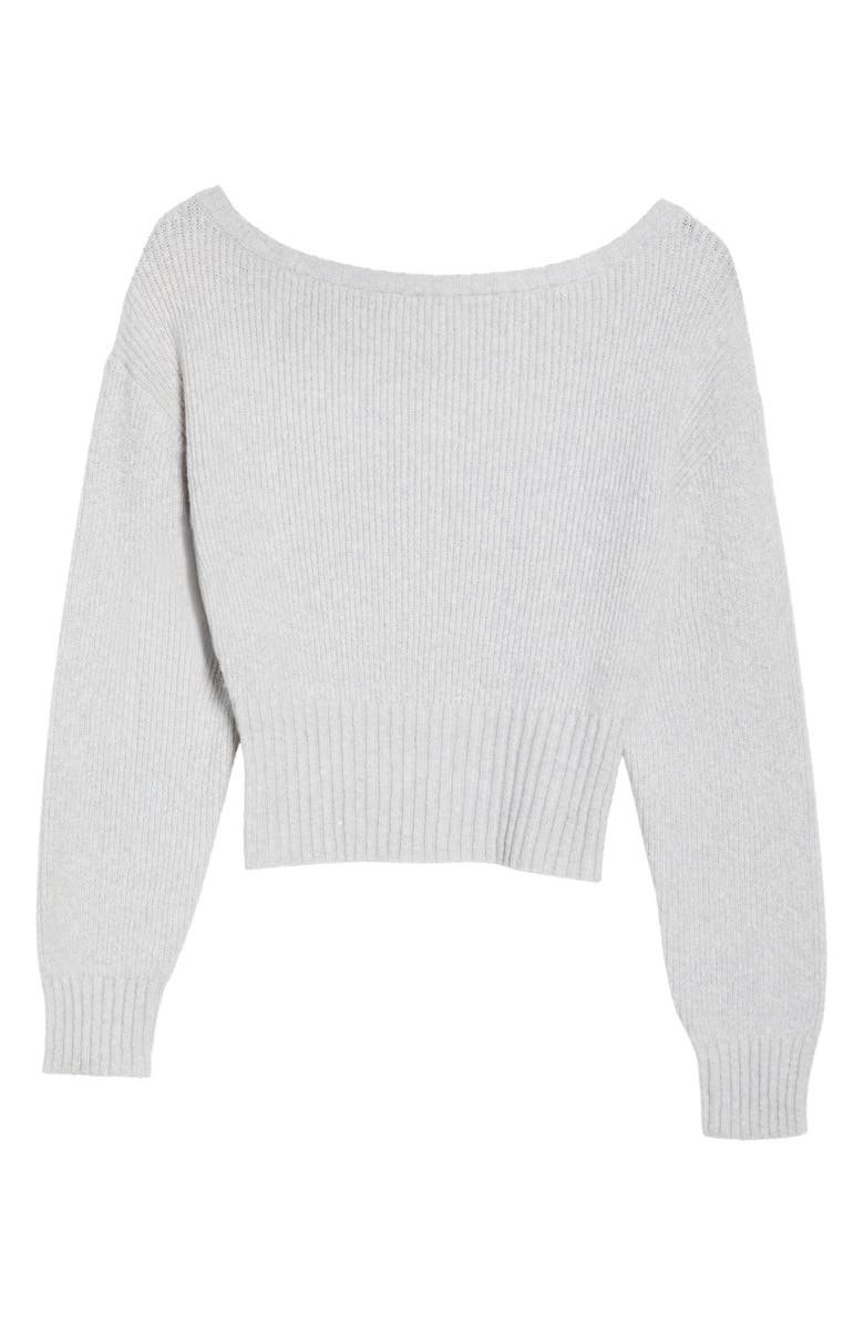 PacSun Cosette Off the Shoulder Rib Sweater, Alternate, color, Heather Grey