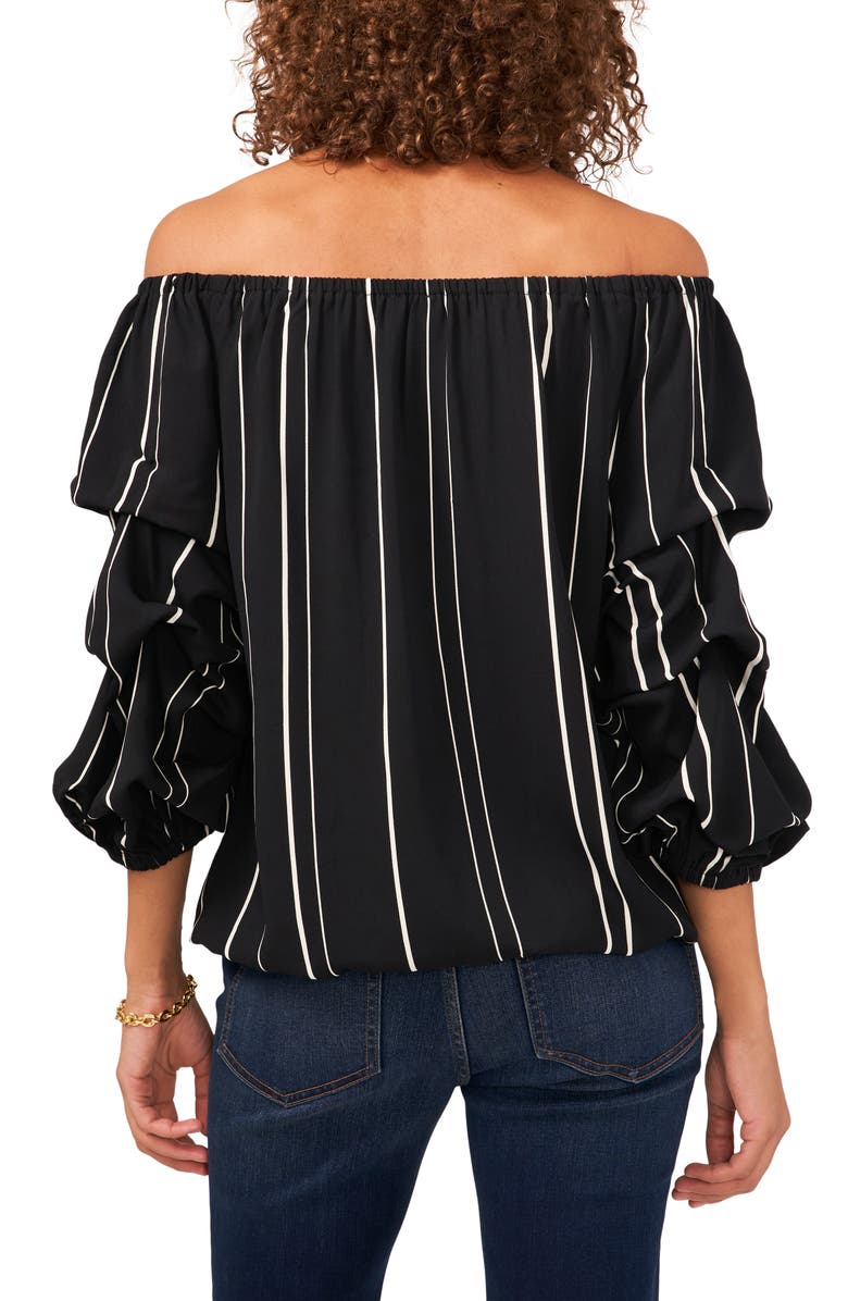 Vince Camuto Off the Shoulder Stripe Blouse, Alternate, color,